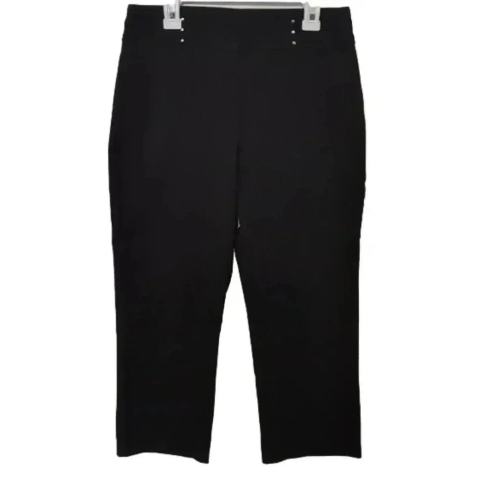 JM collection rivet women's black Capri pants
